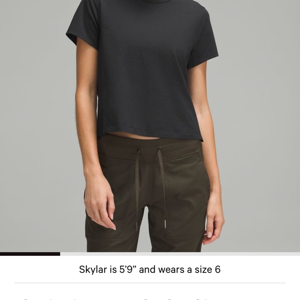 NWT Lululemon Classic-Fit Cotton-Blend T-Shirt. Black. Size 6.